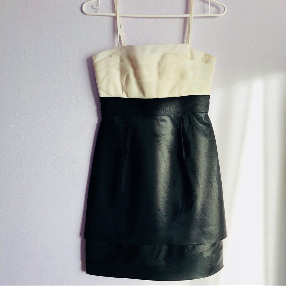 Strapless black and white BCBG Max Azria dress
